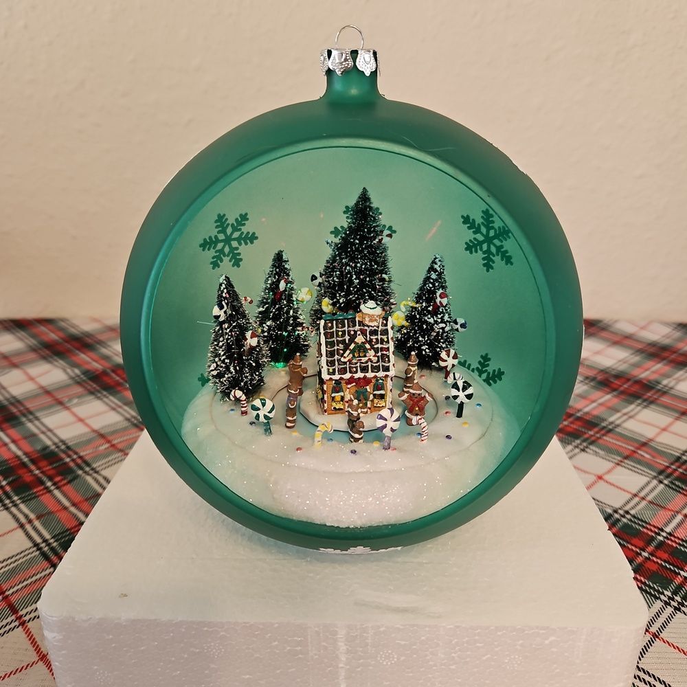 Mr. Christmas Ornament with Lighted & Animated Gingerbread House Scene Decor